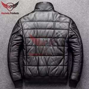 Venta caliente Hasnain Productos Invierno Casual Motocicleta Bomber Chaqueta de cuero Streetwear Estilo Puffer - Product Image 2