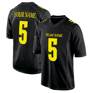 Camiseta de Fútbol Americano Azul Personalizable para Hombre, Manga Corta, Cuello en V, Malla Transpirable, Absorbe la Humedad, Impresión del Nombre del Equipo, 100% - Product Image 3