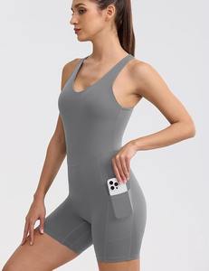 2025 entraînement sans couture Yoga Gym moulante barboteuses Sexy dos nageur contrôle du ventre soutien-gorge rembourré costume confortable course Yoga survêtement - Product Image 6