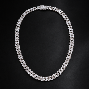 Collier Classique en Moissanite CVD 12MM Maille Cubaine, Testeur de Diamant Inclus, Argent Sterling 925, Bijoux Hip Hop pour Homme, Coffret Cadeau - Product Image 1