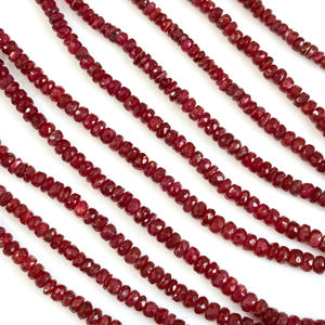 Natural Longido Ruby Faceted Rondelle Beads 2.5 To 5 MM Precious Ruby Loose Gemstone Beads For <b>Jewelry</b> Making Craft 16 Inch Bulk - Product Image 5