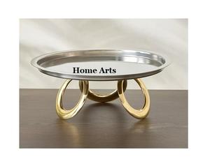 แท่นวางเค้กทำจากไม้และสแตนเลส3ชั้นมีคุณภาพสูงสุดรูปทรงกลมขนมขนมหวานแบบศิลปะในบ้าน - Product Image 6