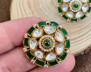 ต่างหูหินชุบทองที่ดูหรูหราสำหรับผู้หญิงเหมาะสำหรับงานปาร์ตี้งานแต่งงาน - Product Image 6