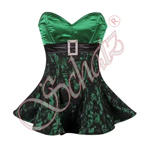 Top Seller Pakistan Supplier And Manufacturer Fullbust Satin Corset with sublimated Top Sailor Corset Dress with detachable Cape