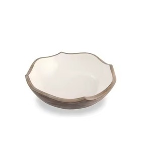 Tazón de Madera con Adhesivo Esmaltado, Forma Redonda, para Servir Sopa, Ensalada, Decoración de Mesa de Restaurante - Product Image 2