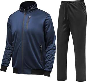 ชุดกีฬาวิ่งออกกำลังกายแบบสองชิ้นของผู้ชายชุดวอร์มเล่นกีฬาแบบรูดซิปสำหรับผู้ชายใหม่ขายส่ง - Product Image 6