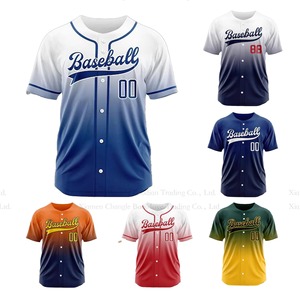 Camiseta de Béisbol Sublimada Personalizada con Botones, Diseño Ombré, Uniforme de Equipo, Ropa de Secado Rápido - Product Image 6