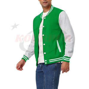 High Quality Winter Men's Varsity Jacket with Genuine Leather Stand Collar Breathable Design-New Arrival Trending Wholesale - Product Image 4