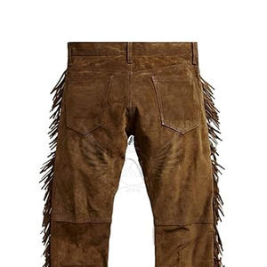 Pantalon en cuir suédé avec logo personnalisé à prix raisonnable pour hommes - Product Image 4