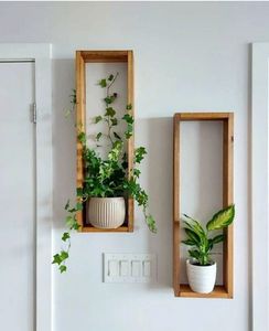 Estante de madera natural hecho a mano, estante decorativo de pared de forma personalizada para el hogar, técnica pulida, decoración colgante de pared - Product Image 4