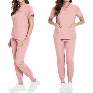 Top Selling Spandex Medical Scrubs Set, V-Neck Breathable Summer Soft <b>Fabric</b> , Relaxed Fit Hospital Scrubs for Women - Product Image 6