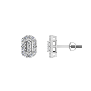 Chevalière rectangulaire Halo diamant boucles d'oreilles 950 platine Moissanite pierre pour fiançailles mariage cadeau OEM ODM bijoux fins - Product Image 1