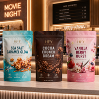 Sacs personnalisés pour l'emballage alimentaire : sachets à fermeture éclair pour cacahuètes et pop-corn, type stand-up