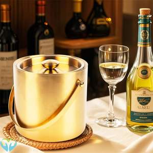 ถังน้ำแข็งโลหะเพิ่มความหรูหราให้กับคอลเลกชันเครื่องใช้บาร์ด้วยโครงสร้างที่ทนทานและมีสไตล์ - Product Image 6