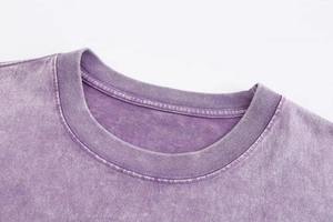 Camiseta transpirable de gran tamaño con lavado ácido de alta calidad para mujer, cuello redondo, manga corta, lavado de piedra en blanco para verano, impresión Digital - Product Image 6