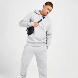 Ensemble survêtement en molleton pour homme avec logo personnalisé, taille plus, coton de haute qualité, sweat-shirt et pantalon de jogging - Product Image 1