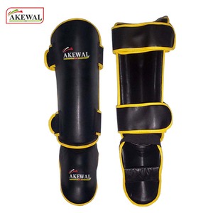 AKEWAL Espinilleras personalizadas de alta calidad hechas de cuero sintético Protector deportivo personalizado Productos de boxeo al por mayor - Product Image 3