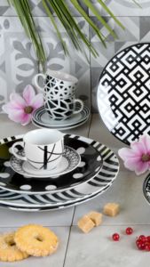 Set di Tazze da Caffè Emily in Porcellana Design Italiano 6 Pezzi |   Motivo geometrico |   Adatto per lavastoviglie e microonde |   Tecnica dell'Applicazione di Decalcomanie - Product Image 5