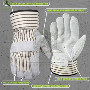 Gants de protection en cuir confortables avec manchette de sécurité, sans silicone, respirants, flexibles, haute qualité, grandes tailles, vente chaude - Product Image 2