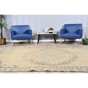 Turkish Vintage Rug 5.9x10.1 ft (179x307 cm), <b>Yellow</b> <b>Wool</b> Rug - Product Image 1