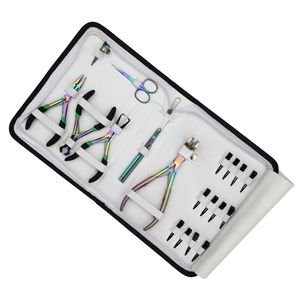 Kit d'outils professionnels pour extensions de cheveux, pince à micro-anneaux, pince à ruban adhésif, pince à boucle, pince de retrait, mini-ciseaux, pinces de sectionnement - Product Image 1