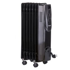 Radiatore a Olio Kooper 1500 W a 7 Elementi in Metallo Nero con Termostato, Installazione Portatile - Product Image 1