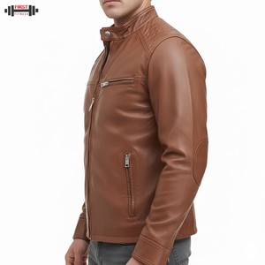 Customized <b>Men's</b> Winter Waterproof Windproof Cow Skin Windbreaker <b>Jacket</b> High Quality Zipper Closure Breathable Design Plus Size - Product Image 3