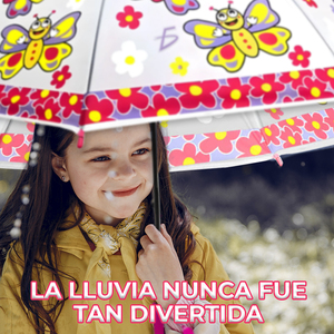 Ombrello con Design a Farfalla, 8 Stecche in Poliestere, Tessuto Resistente ai Raggi UV e Idrorepellente, Stile Dritto con Motivo Cartoon - Product Image 5