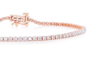 2.00Ct Moissanite Oasis Luxury Round Moissanite Tennis Bracelet en 14K Rose Gold Venta al por mayor OEM - Product Image 3