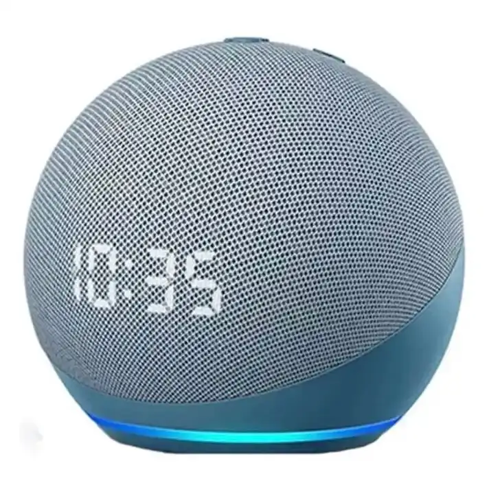 Speaker pintar EOS Dots (4th Gen) dengan jam dan Alexa Twilight Blue