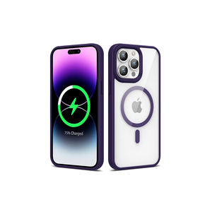 Coque de protection arrière de luxe Netzy Deep Purple pour iPhone 14 Pro Max compatible avec la charge sans fil MagSafe en silicone - Product Image 1