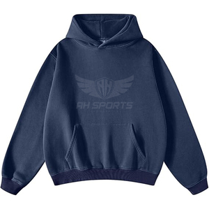 Sweat à capuche d'hiver en molleton uni pour homme, style streetwear vintage, coupe classique, pull épais 100 % coton - Product Image 4