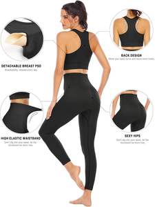 Ensemble de fitness pour femmes de qualité supérieure, taille haute, vêtements de sport, OEM personnalisé, vente en gros, leggings de yoga à taille élastique - Product Image 5