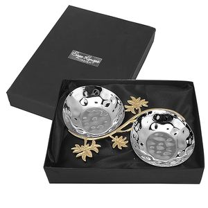 Deux bols décoratifs martelés à la main de haute qualité avec fleur attachée pour la décoration de service à la maison et au restaurant - Product Image 3