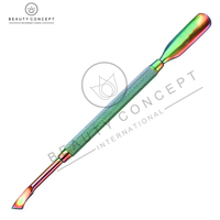 Umweltfreundlicher Hochwertiger Edelstahl-Nagelhautschieber mit Doppelkopf, Nagelreinigungswerkzeug, Anpassbare Optionen, Individuelle Farben, OEM-Nagelpflege