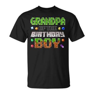 T-shirt con numero pixel 'Nonno del Compleanno' per feste di compleanno, personalizzabile, maglietta promozionale - Product Image 1