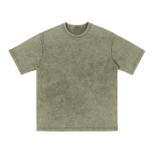 T-shirts Homme Col Rond Oversize 100% Coton Délavé à l'Acide, Service OME, Design Personnalisé, Streetwear Décontracté, Vêtements d'Été Longs et Écologiques - Product Image 6