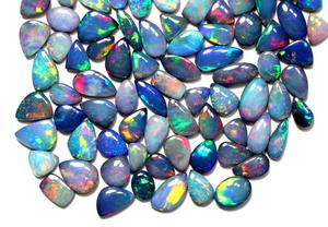 คุณภาพสูงธรรมชาติออสเตรเลียออปเลต์สีดำโอปอล Cabochon เรียบ8x6mm-14x8mm อัญมณีหลวมสำหรับการทำเครื่องประดับ - Product Image 3