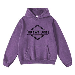 New Arrival Acid Wash Hoodie For Men's Long Sleeve Oversize Casual Wear Fall Winter Adult Men's Hoodies With Front Pocket - Product Image 6