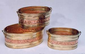 Jardinière élégante en cuivre antique pour la décoration de fête d'hôtel de luxe, design élégant, pot de fleurs pour jardin - Product Image 2