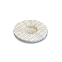 Sous-verre rond fait main de style vintage, écologique, avec incrustation de nacre et motif floral, épaisseur 6 mm, diamètre 125 mm