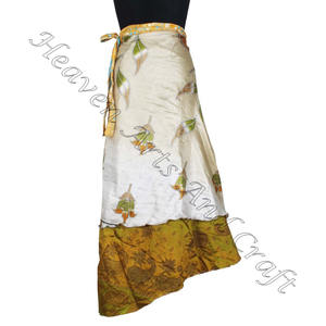 New Saree Multi Wear Wrap <b>Skirt</b> Reversible Long <b>Silk</b> Wrap <b>Skirt</b> Indian Long <b>Silk</b> Rapron for Girls Manufacturer Wholesaler - Product Image 3