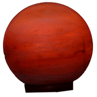 Lampe de sel de globe de base en marbre de l'Himalaya, lampe de sel de roche en forme de boule naturelle fabriquée à la main lampe de sphère rose ronde cadeau de veilleuse