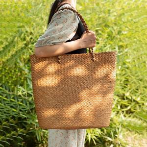 Vente chaude meilleur prix sacs de mode pour femmes tailles personnalisables sacs fourre-tout en jonc de mer de couleur naturelle pour dames et filles - Product Image 4