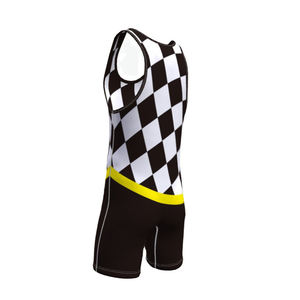 เสื้อมวยปล้ำโพลีเอสเตอร์ผ้าสแปนเด็กซ์พิมพ์ซับลิเมชันออกแบบโลโก้ได้ตามต้องการ - Product Image 3