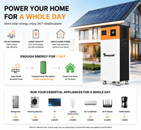 Batterie Lifepo4 Tewaycell 51,2 V 200 Ah 10 kWh, 16S Grade A, nouvelle batterie 3,2 V 200 Ah avec onduleur 5 kW intégré pour système solaire hors réseau