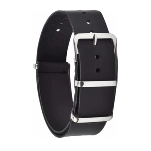 Bracelet de montre intelligent unisexe PD006 en cuir noir de luxe avec boucle en acier inoxydable, souple et réglable, pièce de rechange pour montre - Product Image 1
