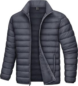 Veste matelassée légère et isolée thermiquement pour homme Manteau d'hiver imperméable et coupe-vent Toile à capuche confortable - Product Image 1