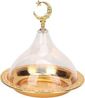 Elegantes Portavelas de Té en Forma de Luna, de Hierro Dorado, sin Llama, Ecológicos, Diseño Moderno, Hechos a Mano, para Ramadán