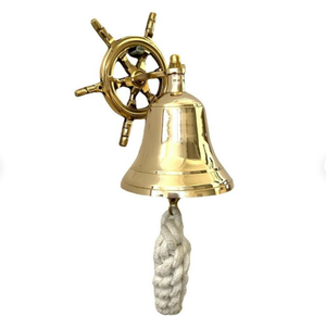 Campana de Barco Antigua de Latón Macizo de Alta Calidad, Campana Náutica Vintage Personalizada, Decoración de Pared Vintage con Ancla Colgante - Product Image 1